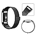 AK for Fitbit Charge 2 Bands, Adjustable Milanese Stainless Steel Metal Band Strap with Magnetic Closure Clasp for 2 HR Fitness Tracker (Black, Small)