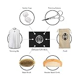 Beard Apron, Grooming Kit – Beard Trimming Bib, Beard Brush, Wooden Beard Comb and Beard Trimming Scissors – Deluxe Gift Box