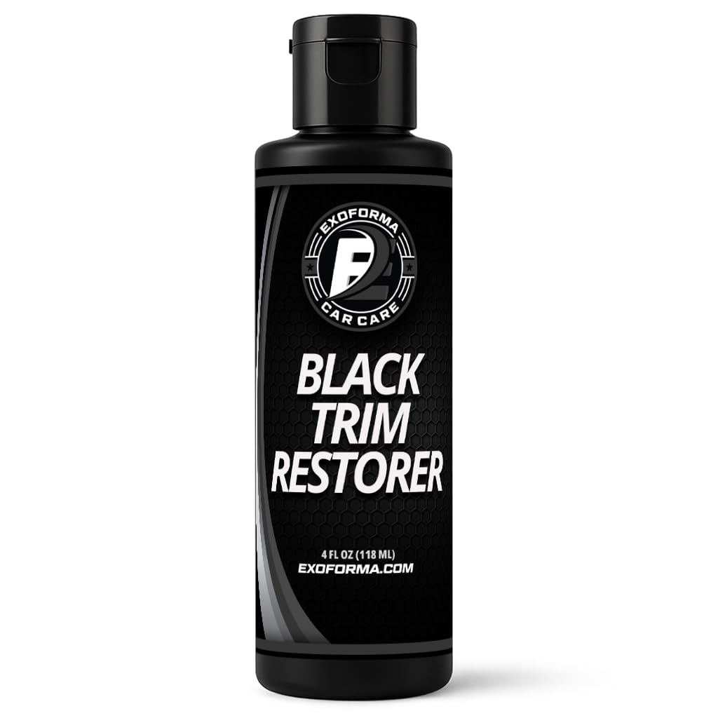 ExoForma Black Trim Restorer - Lasts 6+ Months, Dye Infused Waterproof Plastic Restorer for Cars - Perfect for Faded Bumpers, Trim & Vinyl on Jeeps, Truck Beds, Avalanches & ATVs | 4oz
