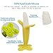 Home Best Buy Baby Toothbrush Banana Teether Teething Toys Chewable Silicone Teethers with Standing Base BPA-Free FDA Approved