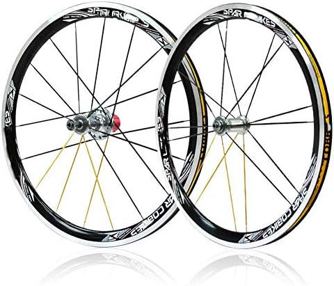 LYzpf Bike Wheel Front Rear Set Rims Disc Foldable Bicycle 4 Bearing 16 Hole Aluminum Alloy Equipment Accessories,black,20inch