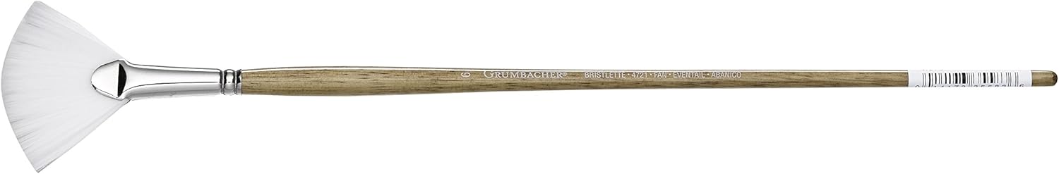 Paintings - Grumbacher Bristlette Fan Oil and Acrylic Brush, Synthetic Bristles, Size 6 (4721.6)
