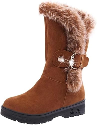 Amazon スノーブーツ レディース 秋冬 ウィンターブーツ スノーシューズ 通勤 裏起毛 ラウンド トゥ カジュアル 美脚 厚底 防水 ブーツ シンプル 防滑 アウトドア レディーズ ムートンブーツ きれい ショートブーツ ブーツ ブーティ
