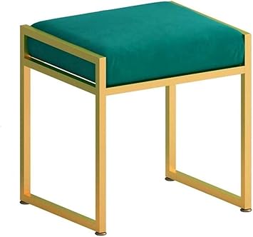 Amazon Com Thbeibei Storage Benches Nordic Wrought Iron Vanity Stool Square Ottoman Bench Footstool Foyer Shoe Bench Storage Bench Bedroom Dressing Table Stool 43 X 37 X 45cm Color Dark Green