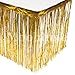 Moohome Foil Fringe Gold Table Skirt 9ft. x 29inch Tinsel Party Table Skirt 108
