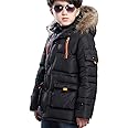 FARVALUE Boy Winter Coat Warm Quilted Puffer Water Resistant Parka Jacket with Detachable Fur Hood for Big Boys