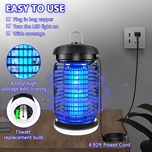 Bug Zapper with LED Light, Mosquito Zapper Outdoor Electric, Fly Zapper