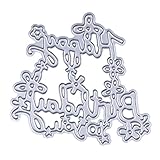 Whitelotous Cutting Dies Cut Dies Stencil Metal Template Mould for DIY Scrapbook Album Paper Card (Happy Birthday)
