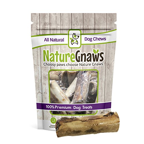 Nature Gnaws Beef Marrow Dog Bone 6" (2 Count) Natural Dog Chew Bones - for Large Dogs & Strong Chewers