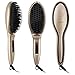 Gisala Metal Ceramic Heater Hair Straightening Brush,Auto Lock,Anti Scald,Zero Damage,Adjustable Temperature,Instant Heat Up Professional Hair Straightener(Golden)
