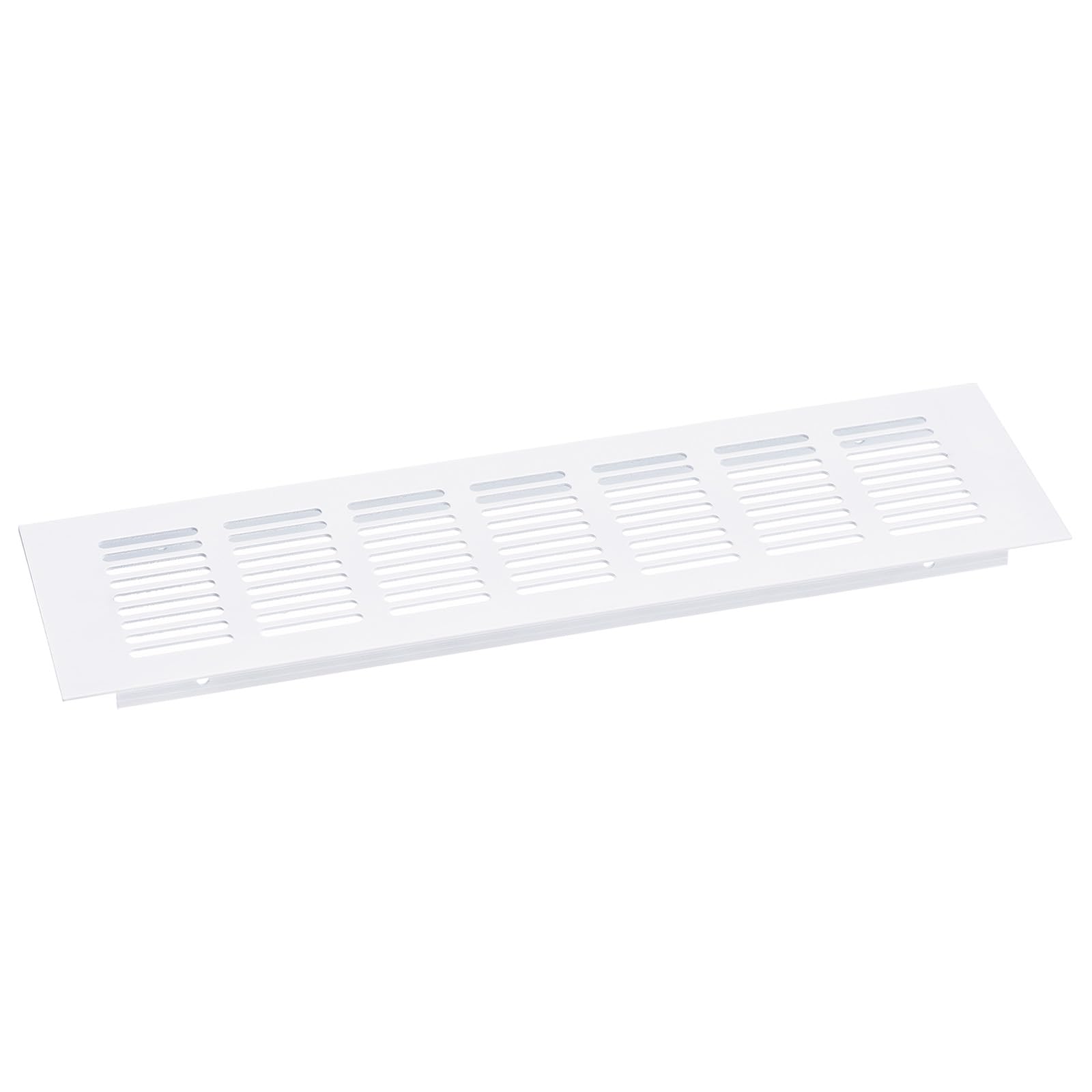 uxcell Air Vents Cover, 1Pcs 300 x 100mm - Aluminum Alloy Mesh Air Return Vent Cover, Rectangle Louvered Ventilation Grille for Shoe Cabinet Wardrobe (White)