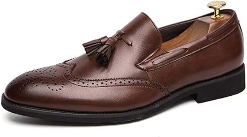 formal wedding guest dresses brown Lucini Formal Mens Moccasin Cuban Heels Leather Slip On Wedding Shoes Brown main image 0