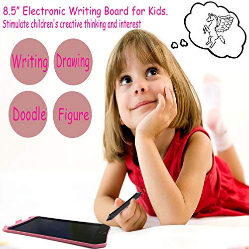 JRD&BS WINL LCD Writing Tablet for Kids Toys for 5-16 Years Old Girls,Boys,8.5 inch Drawing Board with Lock Erase Button for Adults for School and Office as Arithmetic,Charts or Message Boards(Pink D) - Thumbnail 5