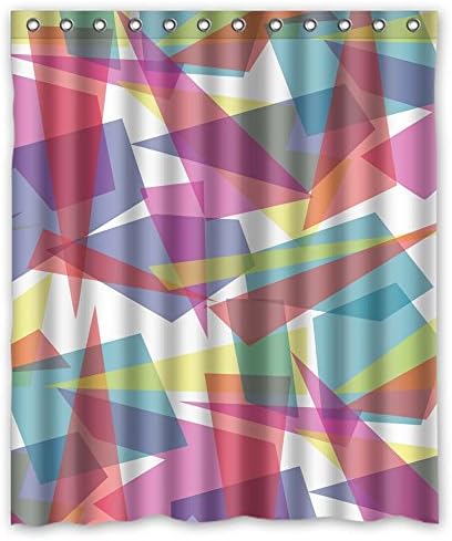 Home Fashion Dries Quickly Geometry Shower Curtains, Width X Height / 72 X 72 Inches / W H 180 By 180 Cm, Polyester, Best For Gift
