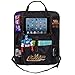 Car seat organizer for kids with Tablet Holder, Toy Pockets & Bottle Slots (Black)