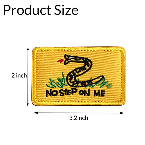 GYGYL 2Pcs Tactical Funny Flag Patch, No Step On Me, Hook Fastener American Military Patches Set for Tactical Caps, Bags, Backpacks, Tactical Vest, Military Uniforms