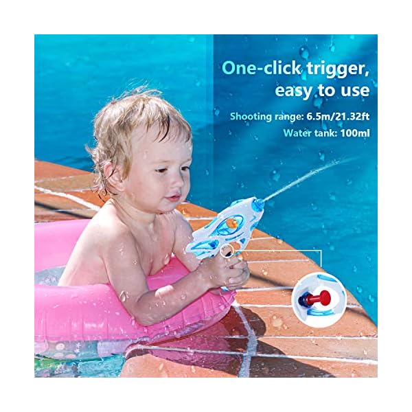 Ucradle Water Pistols For Kids,3Pack Super Gun Blaster Cool Small Pistol Guns Outdoor Beach Garden Toy Pool Bath Party…
