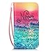 J3 Case,HAOTP Beauty Luxury Fashion PU Flip Stand Credit Card ID Holders Wallet Leather Case Cover for Samsung Galaxy J3 / Express Prime / Amp Prime (Never Stop)