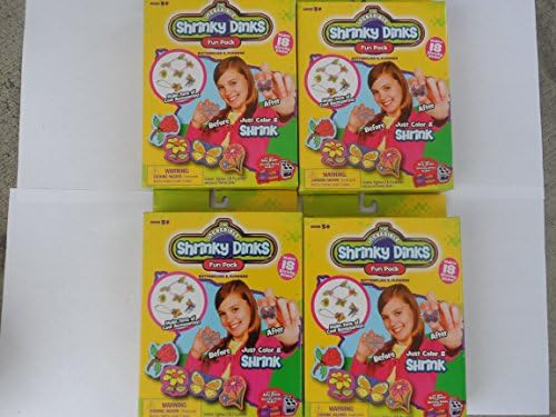 The Incredible Shrinky Dinks, Fun Pack, Butterflies &amp; Flowers, (Pack of 4)