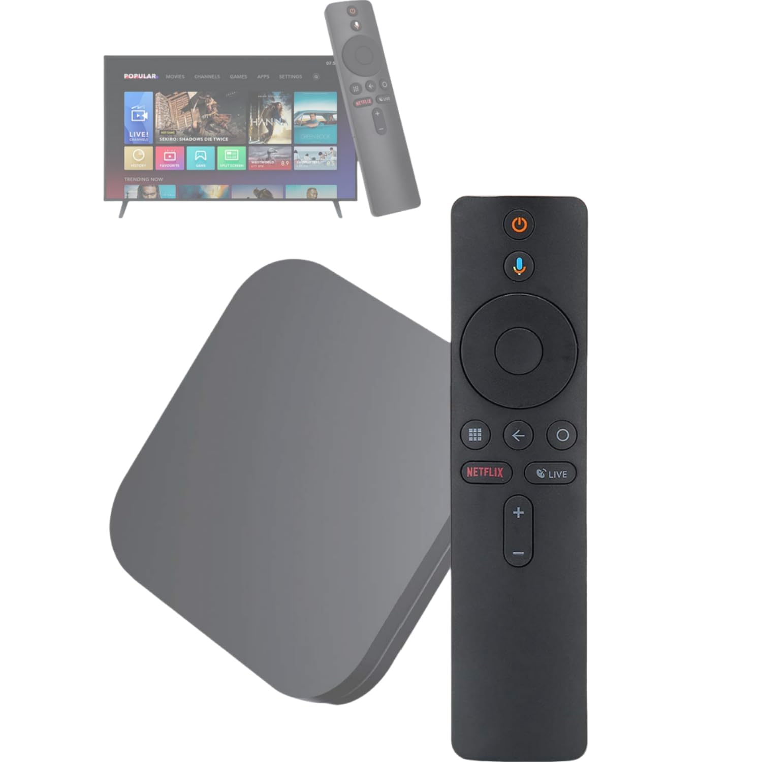 Nicoone Replacement Bluetooth Voice Remote Control for Xiaomi Mi Box S TV (Please confirm if your device supports Bluetooth Voice Remote)