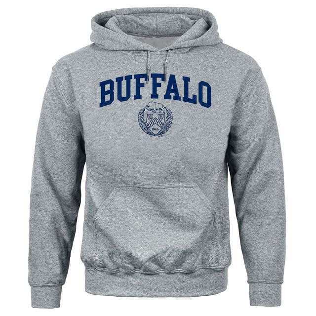 Barnesmith University of Buffalo BUF Bulls Hooded Sweatshirt, Heritage, Charcoal Grey, XX-Large Image