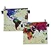 Artovida Artists Collective Reusable Lunch Baggies | Snack and Sandwich Bags with Zipper - Improved Dual Layer Design by Mark Ashkenazi (Israel) World Map