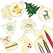 ZALALOVA Unfinished Christmas Wooden Ornaments, 166Pcs MSDS Approved Christmas Tree Ornaments 6 Styles Crafts Kit 33.6 Ft Jute Twine 50 Colorful Bells 6 Color Pens Christmas Crafts for Kids