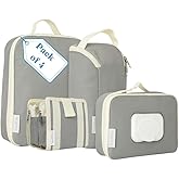 4-in-1 Baby Diaper Bag Organizer Set – Travel Packing Cubes for Baby Essentials, Newborn Must Haves, Diaper Bag Accessories, Wipes Pouch, Snack Pouch – For Boys, Girls, and On-the-Go Parents