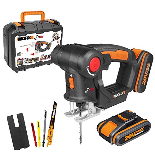WORX WX550.1 - 2-in-1 Universalsäge Axis 20V mit Säbelsäge- & Stichsägefunktion zum Schneiden von Holz, Stahl & PVC…