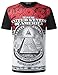 URBANCREWS Mens Hipster Hip Hop Rose US Bills Crewneck T-Shirt Black, S