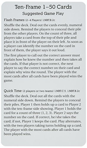 Didax Educational Resources 1-50 Ten-Frame 1–50 Cards, White, Black, 0.81 H x 6.0 L x 4.5 W, (211480)