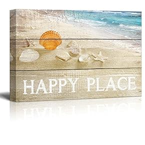 Marine Theme Canvas Wall Art - Beautiful Beach - Giclee Print Modern Wall Art | Stretched Gallery Wrap Ready to Hang Home Decoration - 12x18 inches