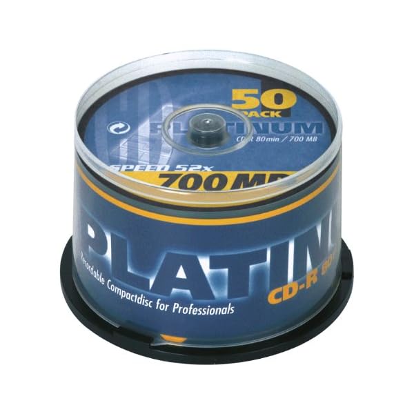 PLATINUM CD-R 700 MB CD-Rohlinge 52x Speed, 80 Min, 2 x 25er Spindel