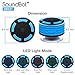 SoundBot IPX7 Waterproof 5W Bluetooth Wireless Shower Speaker with 8Hrs Playback, Built-In FM Radio Tuner, LED, Premium HD Sound, Water Weather Resistant Portable Speakerphone, SB531 (BLUE)