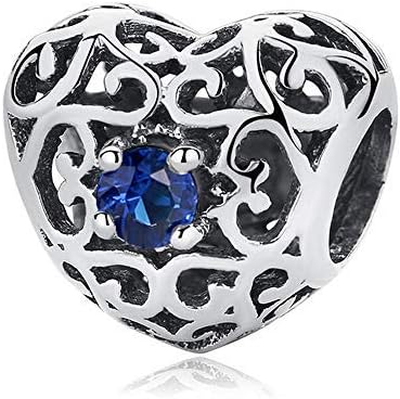Dezember Herz Geburtsstein Charme 925 Sterling Silber