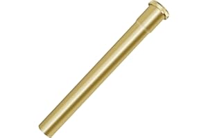 OPERMAXER Brass Slip Joint Extension Tube，1-1/4 Inch O.D(32mm) x 12 Inch P Trap Extension Pipe with Nut and Rubber Washer, Sink Drain Tailpiece for Bathroom Kitchen(Gold)