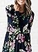 ZESICA Women's Floral Print Long Sleeve Pockets Empire Waist Pleated Long Maxi Dress