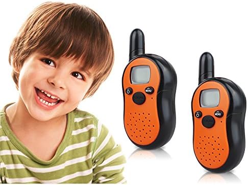 Kids Walkie Talkie Set - 5 Kilometer Range with 8 Channels Two Way Radio Toy - 1 Pair Orange Color