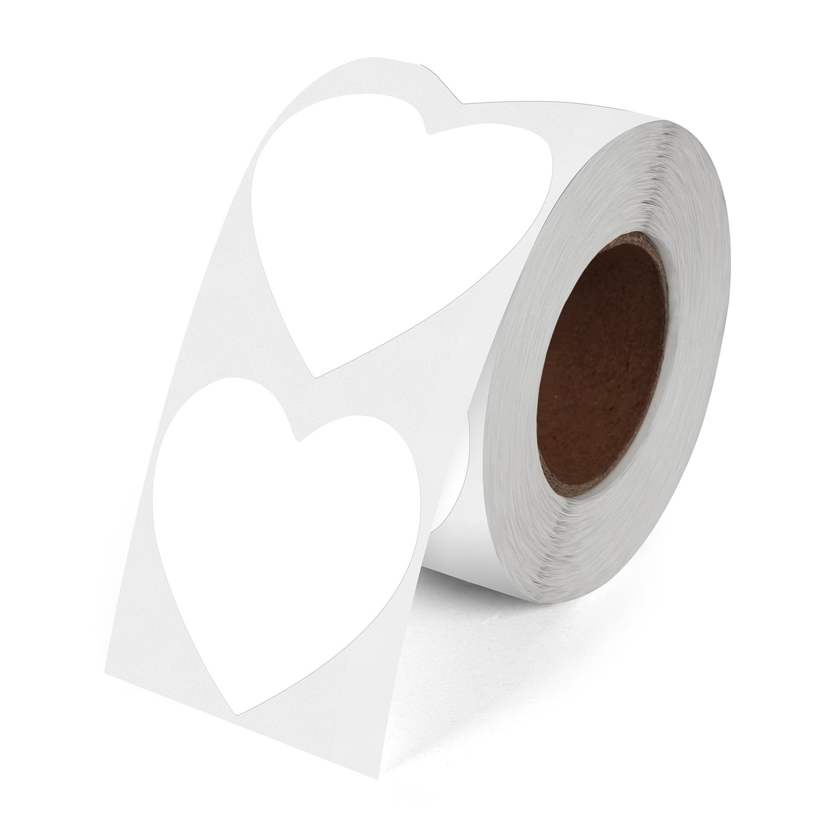 Photo 1 of YIKIADA White Heart Thermal Labels Vinyl 2 Inch Self-Adhesive Gift Stickers Roll Waterproof Printer Decals for QR Code DIY Logo Crafts Decoration 500 PCS
