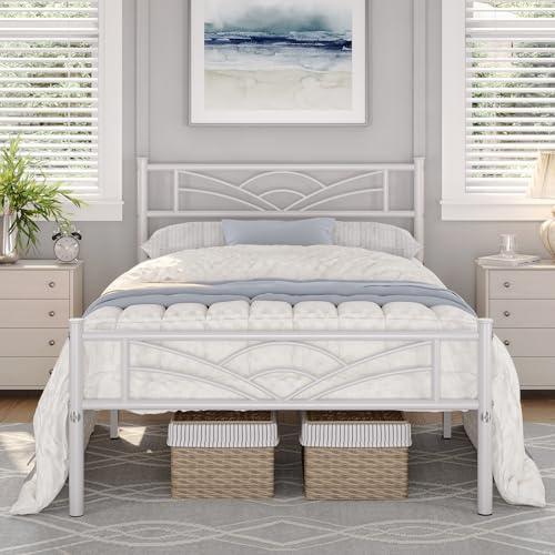 Yaheetech Bettrahmen Metallbett Modern Gästebett Bettgestell aus Metall