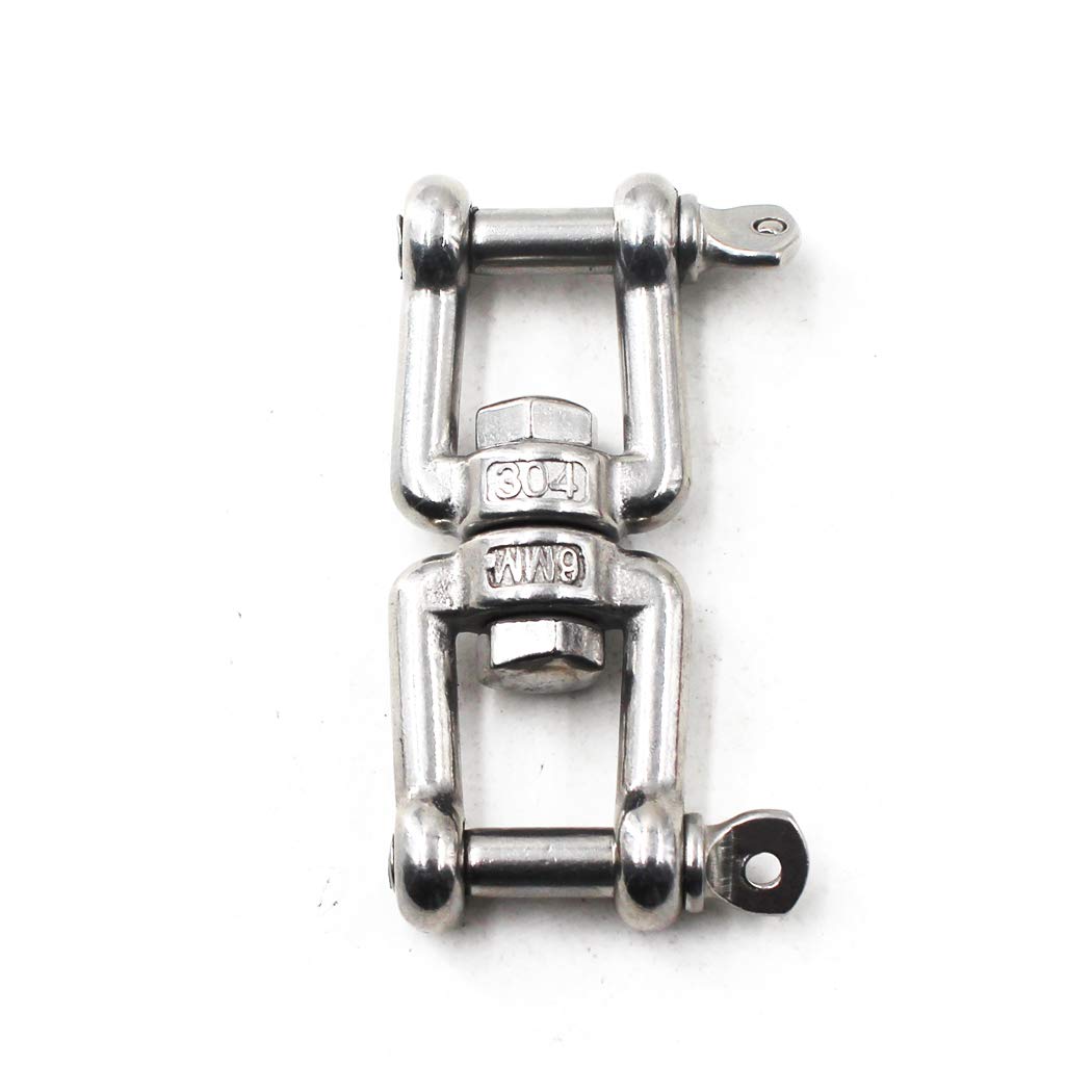 Flomore M10 Swivel Double Shackle 304 Stainless Steel Boat Anchor Chain Connectors (Pack of 1)