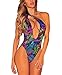 Women's High Waist Criss Cross No Support Bikini One Piece Bandage Swimsuit