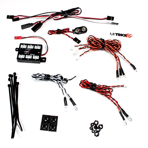 Genuine MyTrickRC - MYK-CR1 2 Headlight RC Car Light System Includes Multi-Function Controller and 8 LEDs - 2 Headlights, 4 Turn signals, 2 Taillights/Brake lights