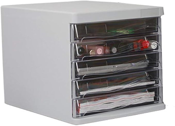 Caja de almacenamiento de archivos de escritorio con 5 cajones de