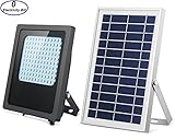 Solar Flood Lights Outdoor, SunBonar 120LED Weatherproof Auto ON/Off Solar Powered Security Lights Outdoor/Indoor Solar Shed Lights for House Porch Pool Patio Sign Barn Garage Driveway (Warm White)