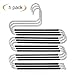 HonTop 3 Pack Pants Hangers S-Shape 5 Layers Stainless Steel with Black Silicone Coating Multi Clothes Cascading Pants Hangers Space Saving Clothes Organizer for Jeans Pants Scarf Ties Towels