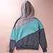 Merryfun Women's Winter Slim Color Block Thick Hooded Sweatshirt