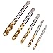 INHDBOX 5 Pcs M3 M4 M5 M6 M8 Titanium Coated HSS Spiral Flute Metric Taps Set