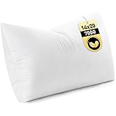MIULEE 14x20 Inch Down Feather Pillow Insert,Fluffy and Comfy Throw Pillow with Cotton Fabric for Bed Couch and Sofa