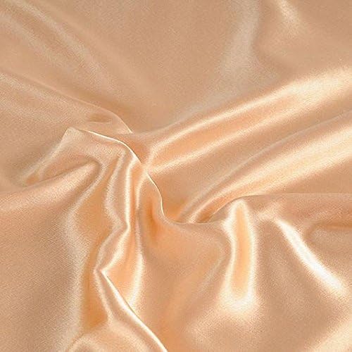 100% Pure Silk Satin Sheet Set 7pcs, Silk Fitted Sheet 15'' Deep Pocket,Silk Flat Sheet,Duvet Cover&Pillowcases |Cool Soft Silk Sheets|Wrinkle Free Fade Resistant| Queen, Peach